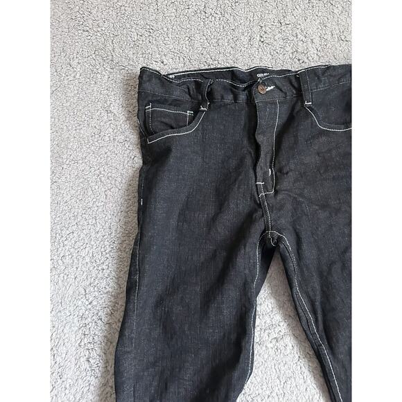 Qruel Jeans Co. Mens 34 X 30 1/2 Embroidered Pocket Skater Denim Black Jeans - Picture 5 of 16